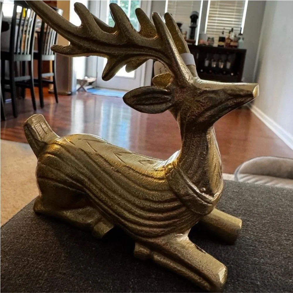 Christmas Metal Sitting & Standing Deer Gold - Threshold™